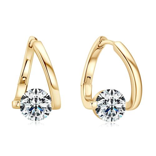 Cubic Zirconia Micro Pave Brass Earring, plated, micro pave cubic zirconia & for woman 