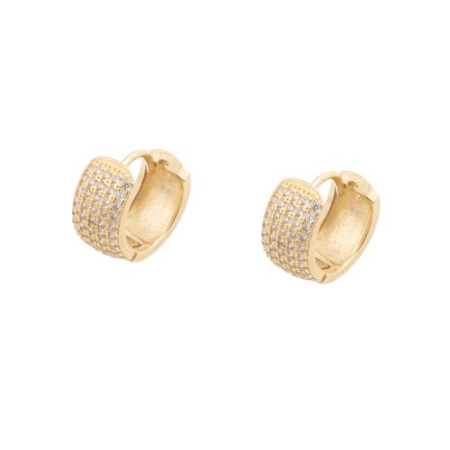 Cubic Zirconia Micro Pave Brass Earring, plated, micro pave cubic zirconia & for woman, golden 