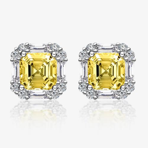 Cubic Zirconia Micro Pave Brass Earring, plated, micro pave cubic zirconia & for woman, platinum color 