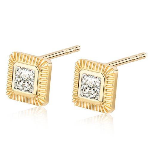 Cubic Zirconia Micro Pave Brass Earring, plated, micro pave cubic zirconia & for woman 