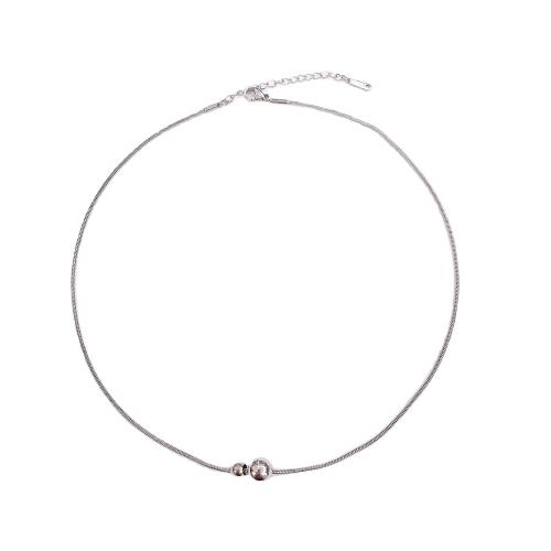 Collier de bijoux de titane, Acier titane, avec 6cm chaînes de rallonge, poli, bijoux de mode & styles différents pour le choix & pour femme, couleur originale Environ 40 cm, Vendu par PC