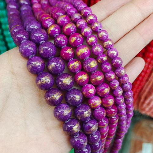 Mixed Gemstone Beads, Cloisonne Stone, Round, fashion jewelry & DIY Approx 38 cm 