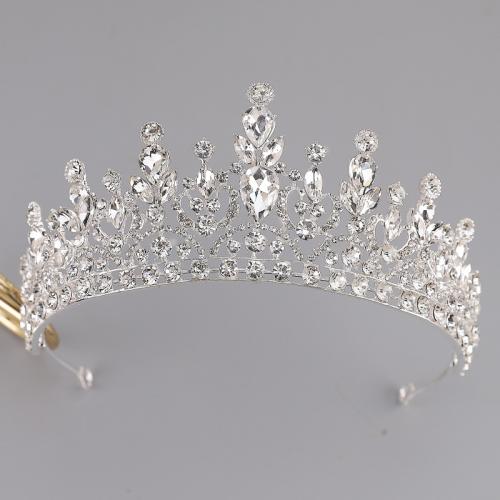 Tiaras nupciales, aleación de zinc, con Cristal, para mujer & con diamantes de imitación, más colores para la opción, diameter 150mm, height 75mm, arc length 310mm, Vendido por UD