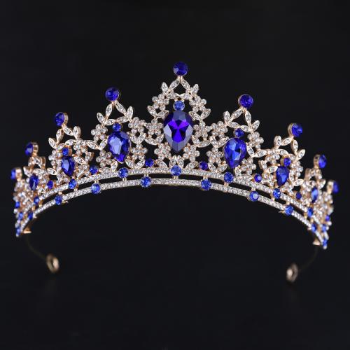 Tiaras nupciales, aleación de zinc, con Cristal, para mujer & con diamantes de imitación, más colores para la opción, diameter 140mm, height 70mm, arc length 280mm, Vendido por UD