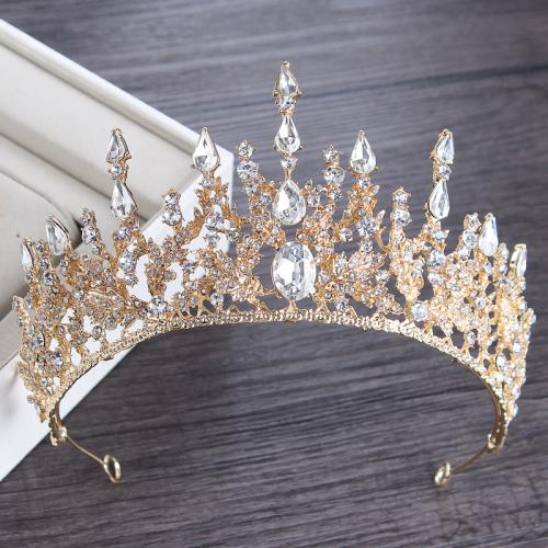 Tiaras nupciales, aleación de zinc, con Cristal, para mujer & con diamantes de imitación, más colores para la opción, diameter 160mm, height 82mm, Vendido por UD