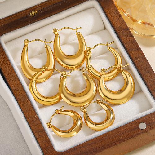 Stainless Steel Leverback Earring, 304 Stainless Steel, 18K gold plated, fashion jewelry & for woman, golden 