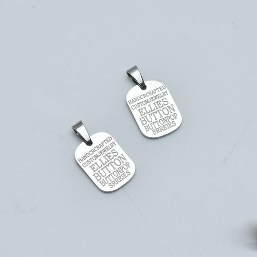 Stainless Steel Tag Charm, 304 Stainless Steel, polished, DIY, original color 