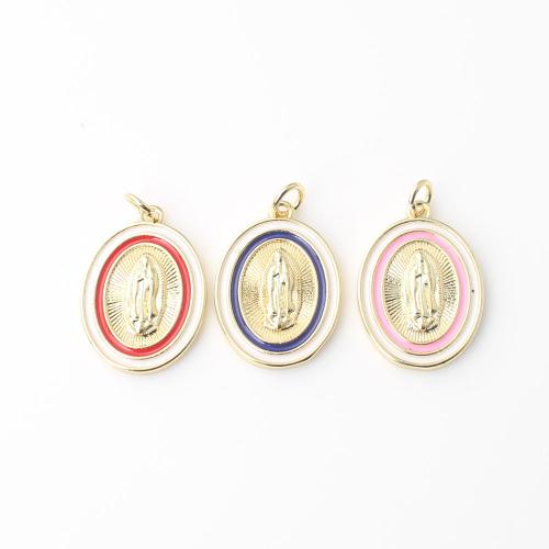 Enamel Brass Pendants, gold color plated, DIY 