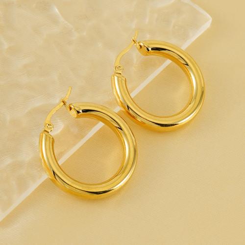 Stainless Steel Leverback Earring, 304 Stainless Steel, 18K gold plated, fashion jewelry & for woman, golden 