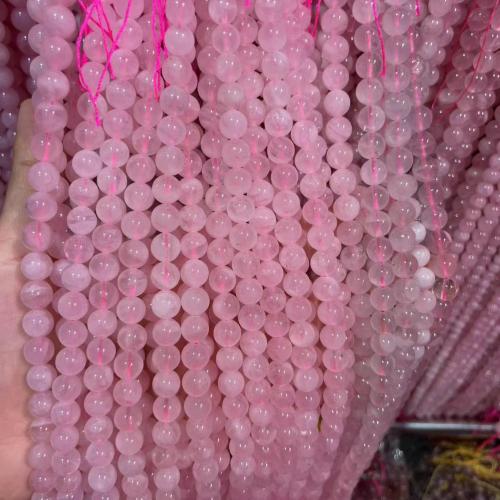 Natural Rose Quartz Beads, Madagascar Rose Quartz, Round, polished, fashion jewelry & DIY pink Approx 38 cm [