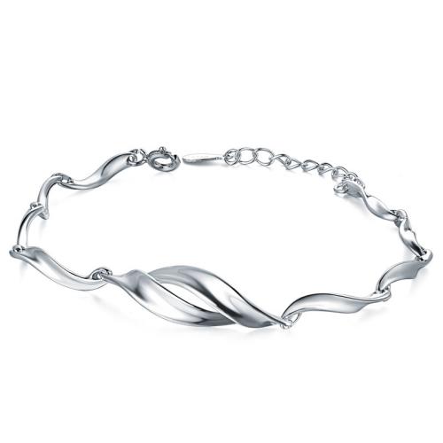 Sterling Silver Bracelets, 925 Sterling Silver, with 5cm extender chain, fashion jewelry & for woman Approx 15 cm 