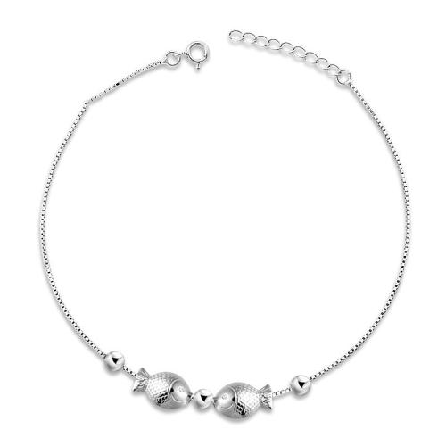 Мода ювелирные изделия anklet, 925 пробы, с 3cm наполнитель цепи, Рыба, ювелирные изделия моды & Женский, длина:Приблизительно 21 см, продается PC