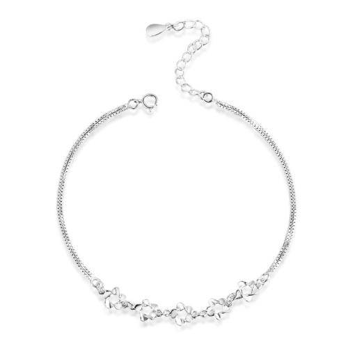 Мода ювелирные изделия anklet, 925 пробы, Форма цветка, ювелирные изделия моды & Женский, длина:Приблизительно 26 см, продается PC