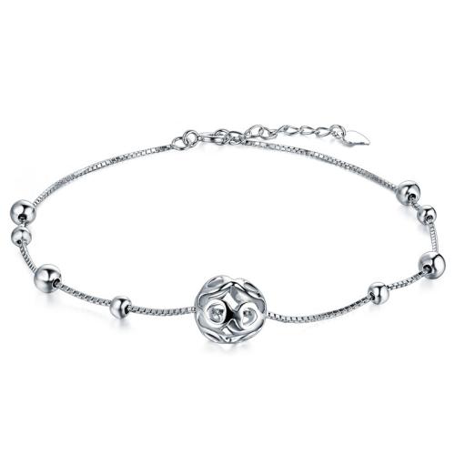 Tobillera de joyería de moda, Plata de ley 925, con 3cm extender cadena, para mujer, longitud:aproximado 21 cm, Vendido por UD