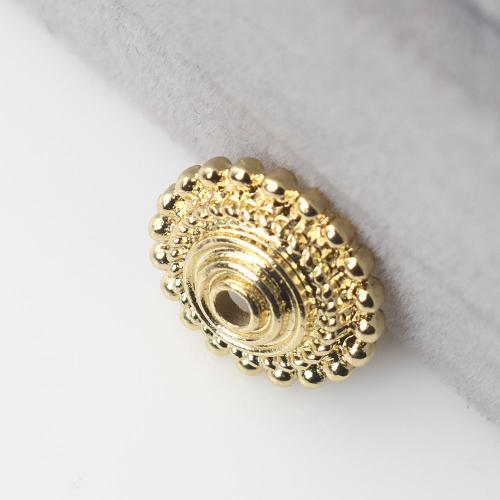 Brass Bead Cap, Round, gold color plated, DIY [