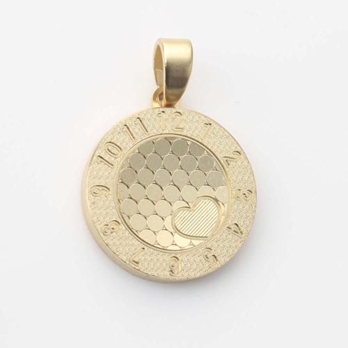 Brass Jewelry Pendants, Round, plated, DIY 