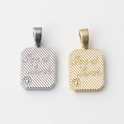 Brass Jewelry Pendants, Square, plated, DIY 