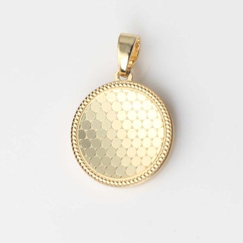 Brass Jewelry Pendants, Round, plated, DIY 