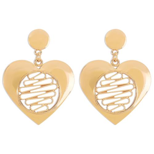 Zinc Alloy Drop Earring, Heart, plated, for woman & hollow 