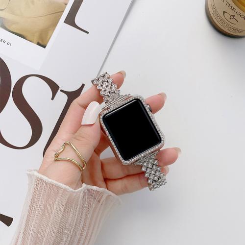 Watch Band, Zinc Alloy, for apple watch & Unisex & with rhinestone [