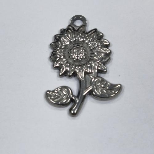 Stainless Steel Flower Pendant, 304 Stainless Steel, Sunflower, fashion jewelry & DIY, original color Approx [