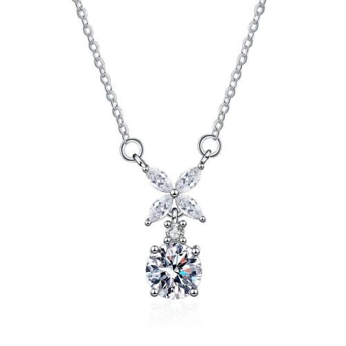 Brass Cubic Zirconia Necklace, fashion jewelry & micro pave cubic zirconia & for woman Approx 45 cm [