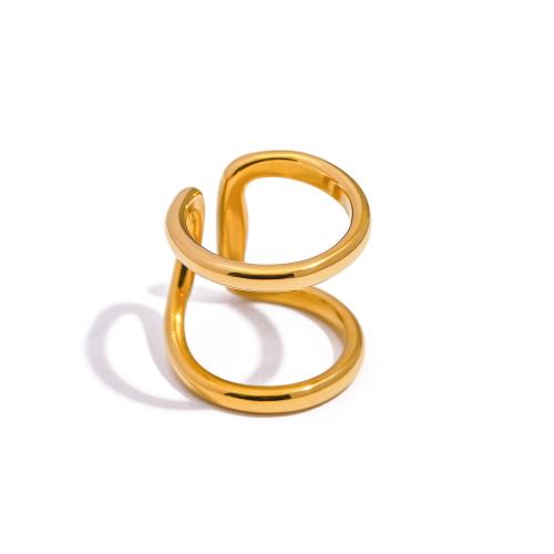 Edelstahl Fingerring, 304 Edelstahl, 18K vergoldet, Modeschmuck & für Frau, goldfarben, verkauft von PC