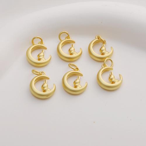 Zinc Alloy Animal Pendants, Moon, gold color plated, DIY [