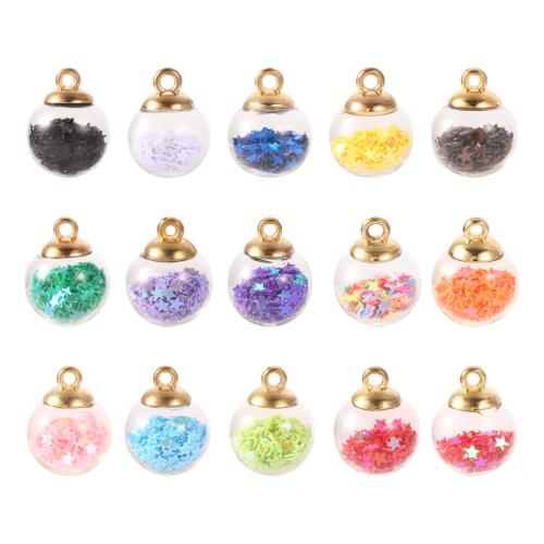 Glass Zinc Alloy Pendants, with Zinc Alloy, DIY, mixed colors [