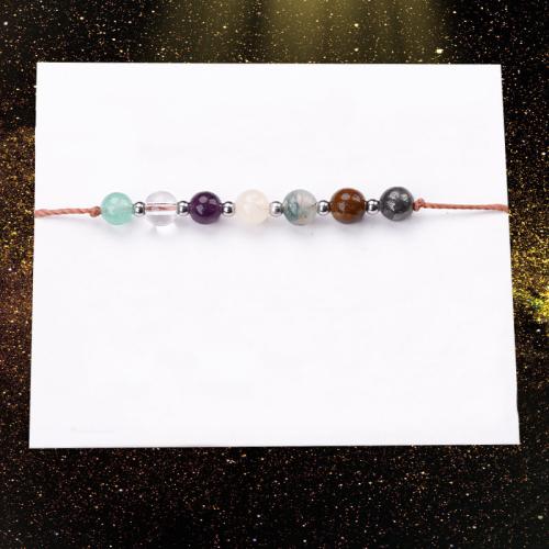 Bracelets en pierres précieuses, oeil de tigre, avec Aventurine & corde de cire, fait à la main, bijoux de mode & unisexe cm, Vendu par PC