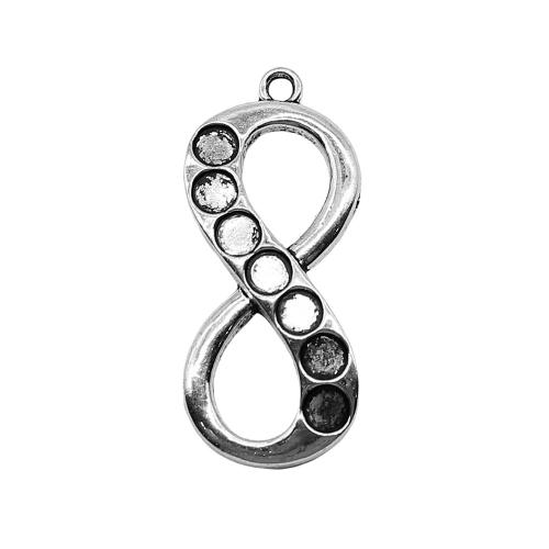 Zinc Alloy Pendant Setting, Infinity, antique silver color plated, vintage & fashion jewelry & DIY & hollow 