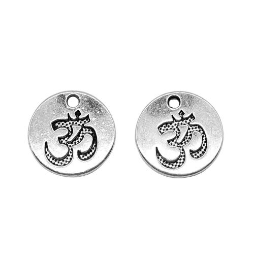 Zinc Alloy Flat Round Pendants, antique silver color plated, vintage & fashion jewelry & DIY 