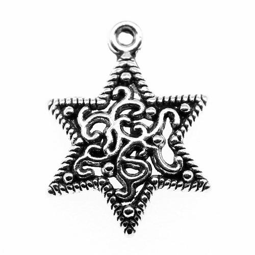 Zinc Alloy Hollow Pendants, Hexagram, antique silver color plated, vintage & fashion jewelry & DIY 