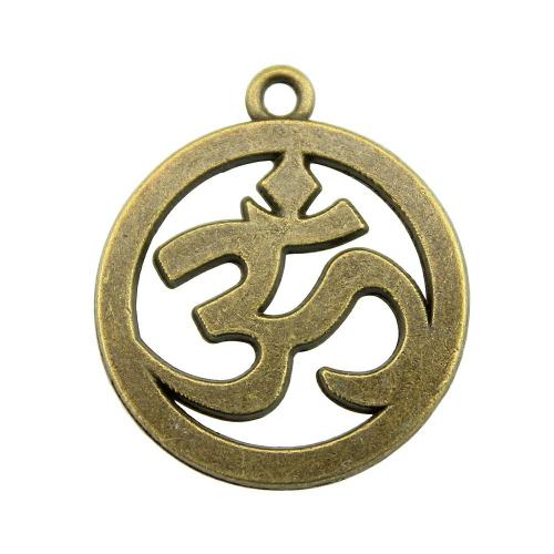 Zinc Alloy Jewelry Pendants, Flat Round, plated, vintage & fashion jewelry & DIY & hollow 25mm 