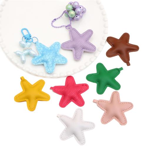 PU Leather Pendant, Star, DIY 59mm 