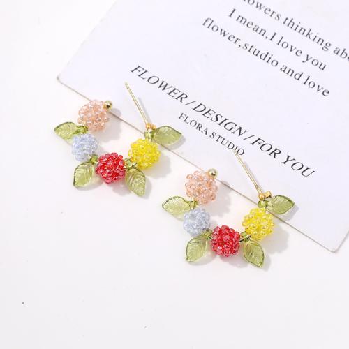 Glass Zinc Alloy Earring, with Zinc Alloy, DIY 