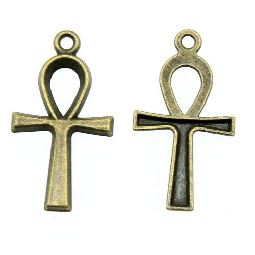 Zinc Alloy Cross Pendants, plated, vintage & fashion jewelry & DIY & hollow 