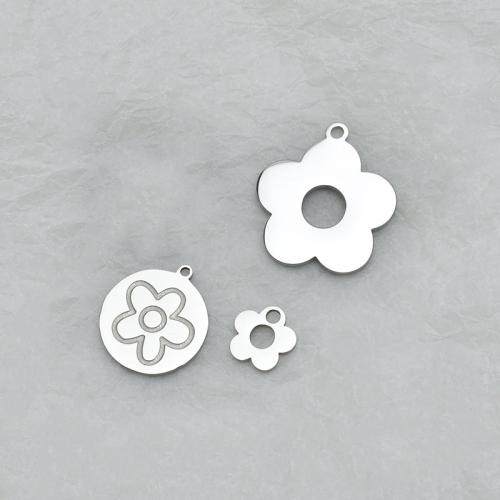 Stainless Steel Flower Pendant, 304 Stainless Steel, polished, DIY original color [