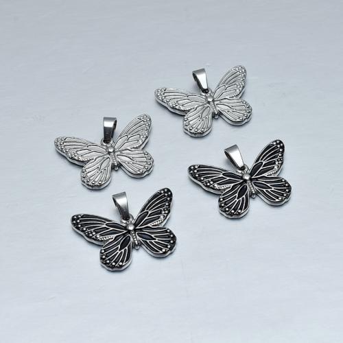 Stainless Steel Animal Pendants, 304 Stainless Steel, Butterfly, DIY 