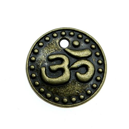 Zinc Alloy Flat Round Pendants, plated, vintage & fashion jewelry & DIY 15mm [