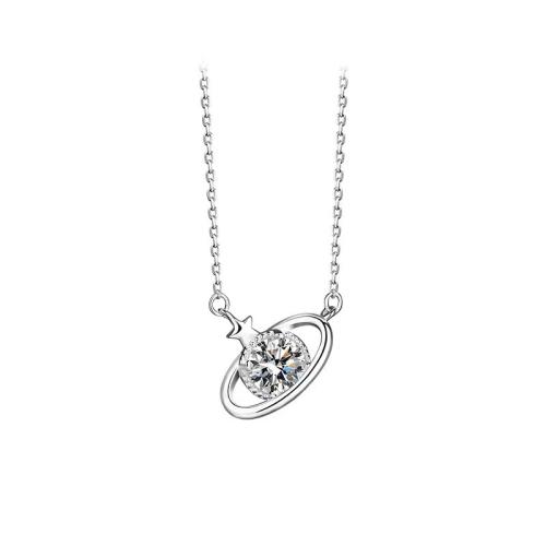 Zircon cubique Micro Pave collier en argent sterling, argent sterling 925, pavé de micro zircon & pour femme, couleur platine Environ 41-50 cm, Vendu par PC