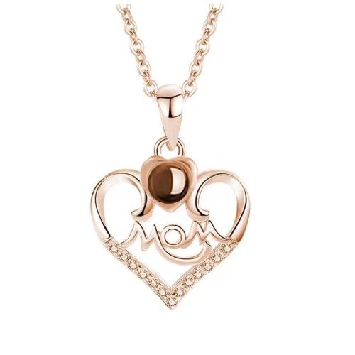 argent sterling 925 Collier de projection miniature, avec 5CM chaînes de rallonge, coeur, pavé de micro zircon & pour femme, plus de couleurs à choisir Environ 40 cm, Vendu par PC