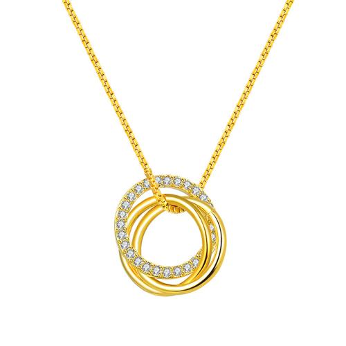 Zircon cubique Micro Pave collier en argent sterling, argent sterling 925, pavé de micro zircon & pour femme, plus de couleurs à choisir Environ 42 cm, Vendu par PC