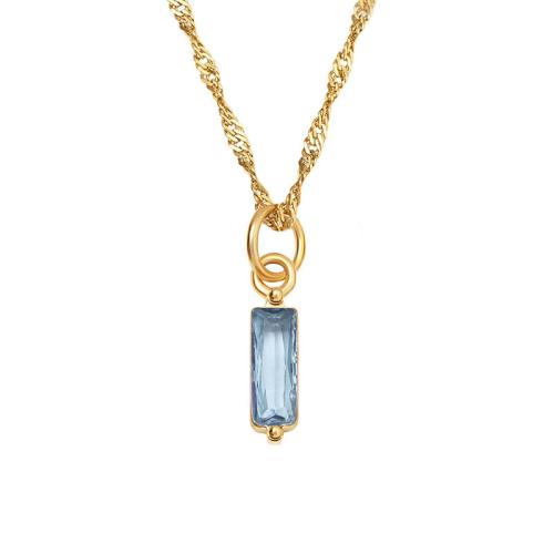 Collier de bijoux de titane, Acier titane, avec 5cm chaînes de rallonge, Placage ionique sous vide, pavé de micro zircon & pour femme, plus de couleurs à choisir cm, Vendu par PC