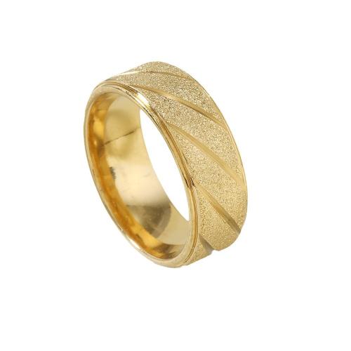 Edelstahl Fingerring, 304 Edelstahl, Vakuum-Ionen-Beschichtung, Modeschmuck & verschiedene Größen vorhanden & für den Menschen, goldfarben, verkauft von PC