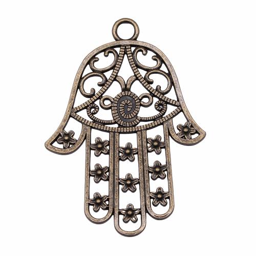 Zinc Alloy Hamsa Pendants, plated, vintage & fashion jewelry & DIY & hollow [