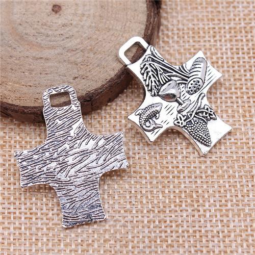 Zinc Alloy Cross Pendants, antique silver color plated, vintage & fashion jewelry & DIY [