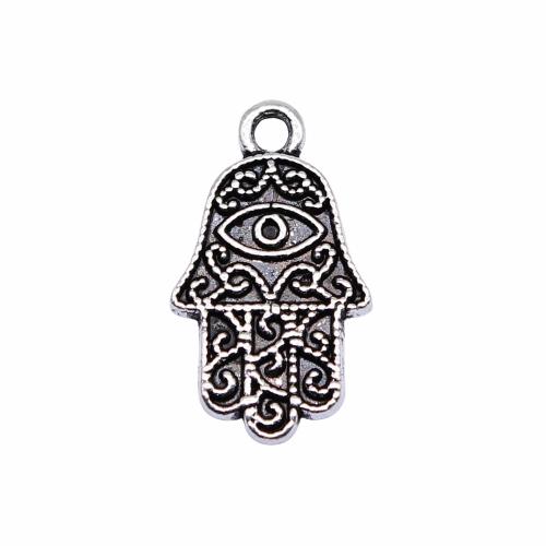 Zinc Alloy Hamsa Pendants, antique silver color plated, vintage & fashion jewelry & DIY [