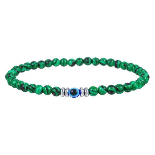 Evil Eye Bracelet Bijoux, Pierre naturelle, avec Des billes de verre, bijoux de mode & pour homme, plus de couleurs à choisir, 4mm Environ 19 cm, Vendu par PC