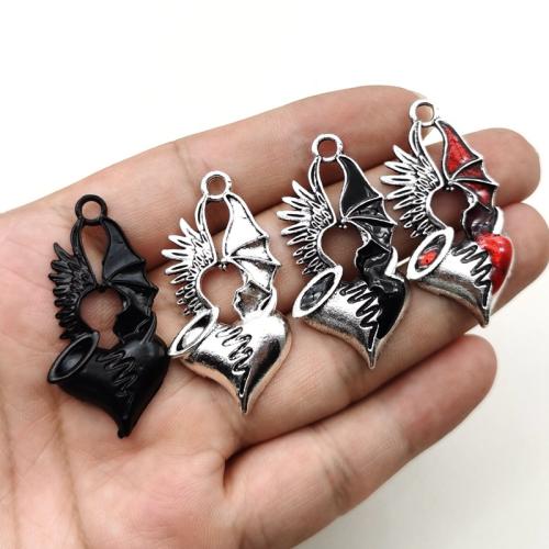 Zinc Alloy Enamel Pendants, Heart, silver color plated, DIY [